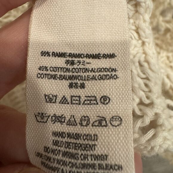 Free People Annabelle Crochet Open Knit Pullover Sweater Small Boho Fairy Grunge - Picture 7 of 7